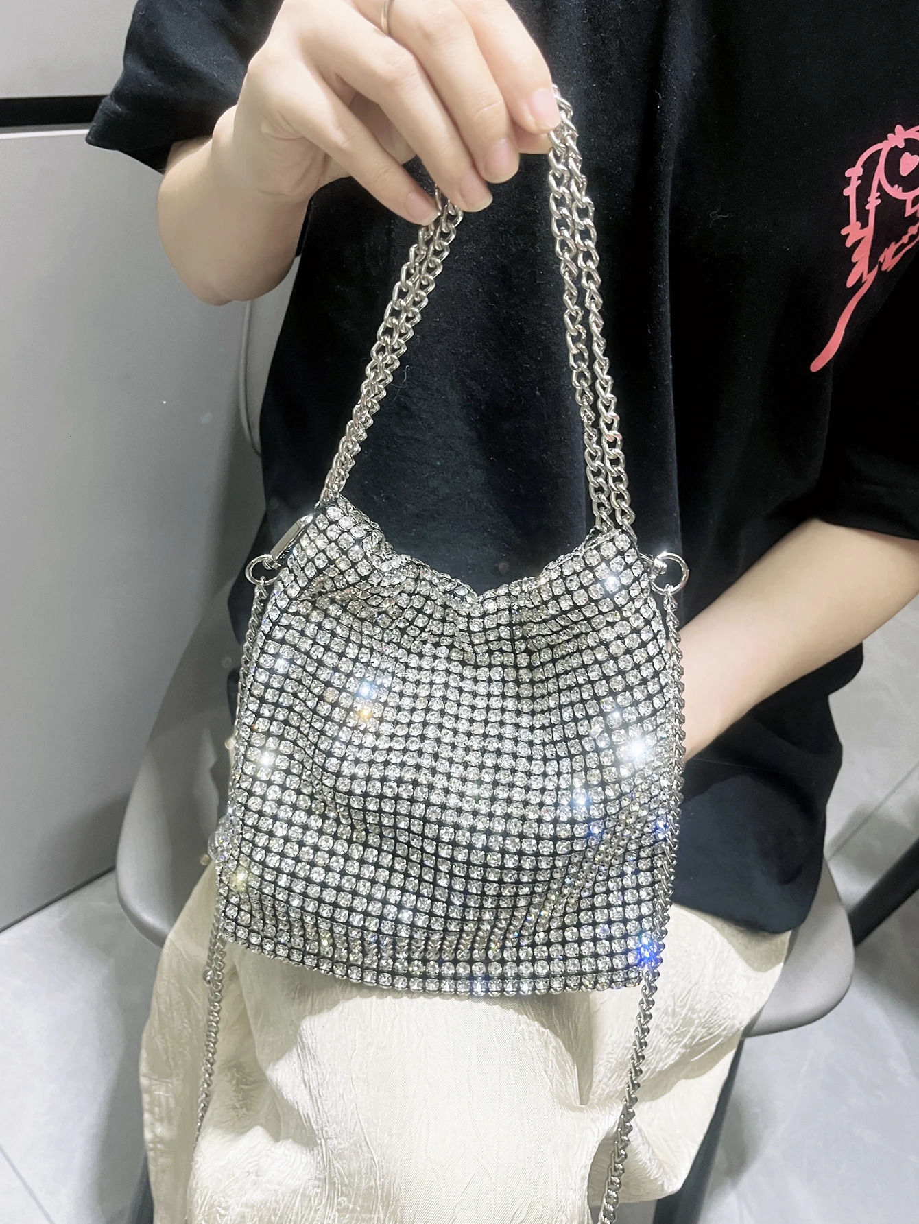 y ner shoulder bag handmade Shining Rhinestones Evening clutch Bag Purse Crystal Purses and handbag Hobo Bags 250218