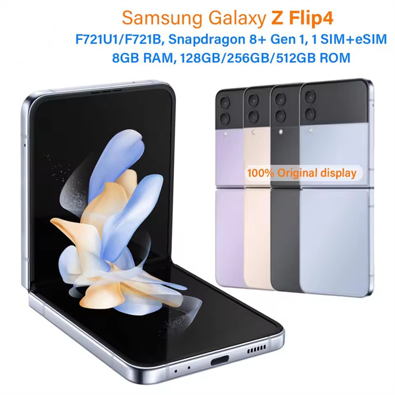 Refurbished Samsung Galaxy Z Flip 4 Z Flip4 5G F721U1 6.7" 8GB 128GB NFC Snapdragon Original Unlocked Foldable sealed New Phone