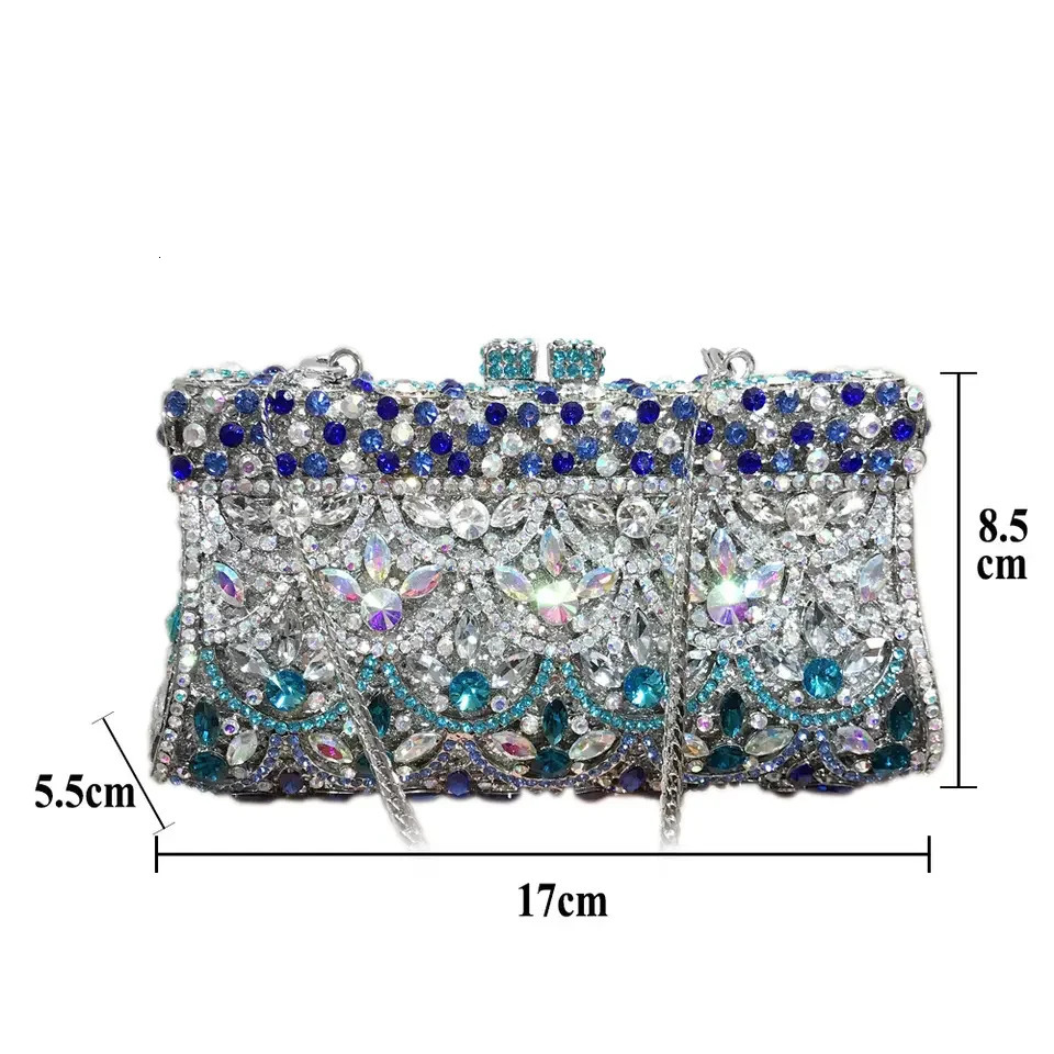 Diamond y n banquet womens full rhinestone fashion shinny crystal evening clutch Bag 250218