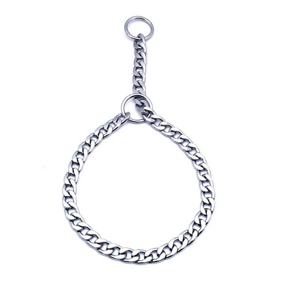 Smooth flat stainless steel chain for dog collars used for training small medium and large dogs and pet products W250219