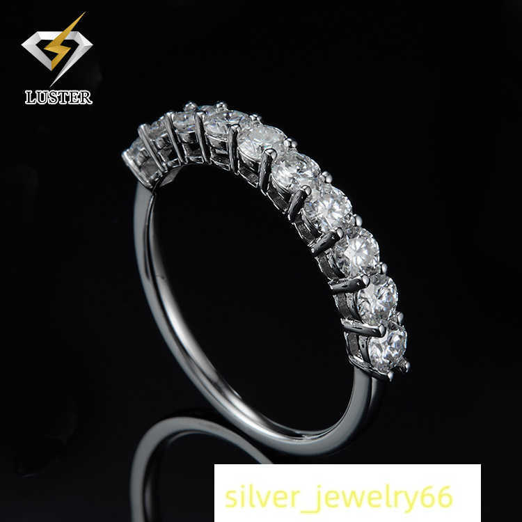 0.5u Thick White Gold Sterling Silver 925 Ring Moissanite Jewellery Moissanite Silver Ring