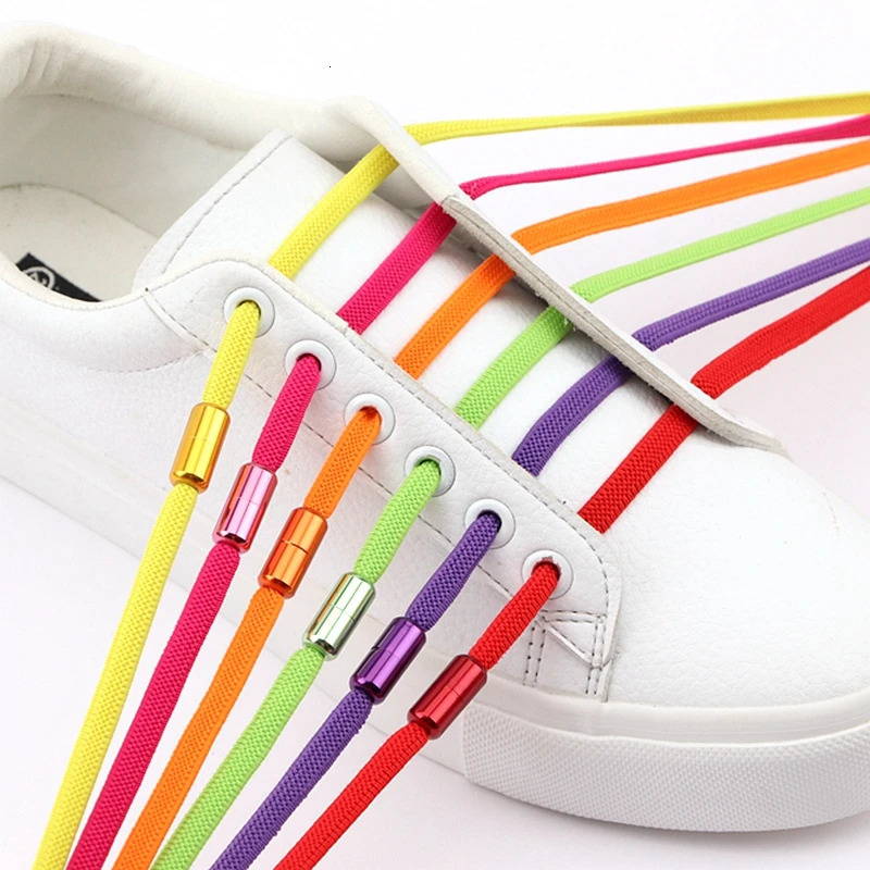 1 Pair No Tie Shoelaces for Sneakers Elastic Flat Shoe Laces Metal Lock Without Ties Quick Tieless Shoelace Shoes Kids Adult 250219