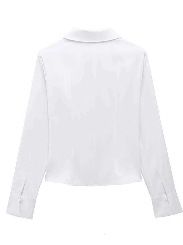 Casual Women Loose V Neck Lapel Single Breasted Slim Wasit Shirt Female Spring Long Sleeves Solid Soft Shirts Lady