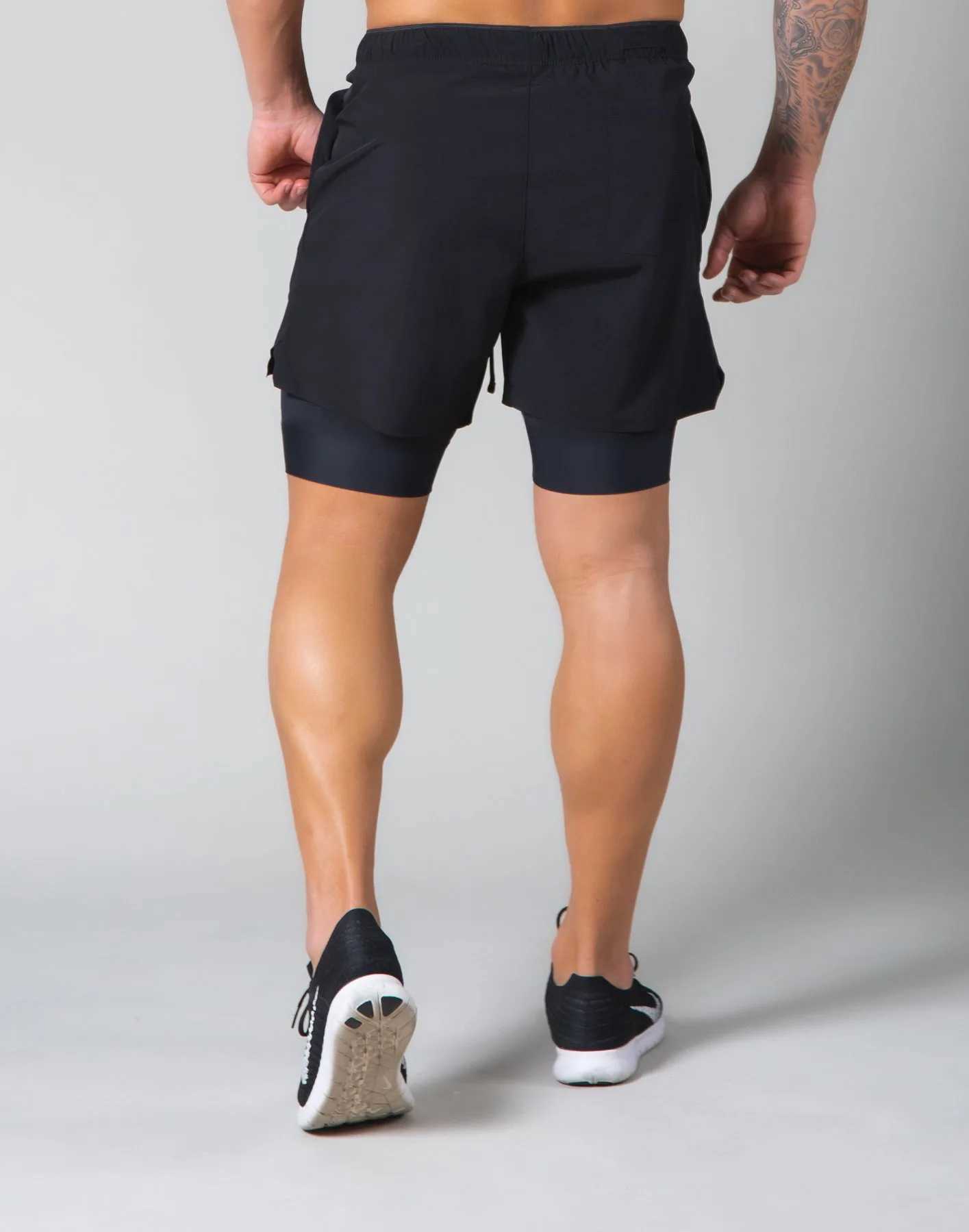 Men's Shorts Zipper Pocket Shorts Men 2 in 1 Sports Shorts Running Jogging Short Pants Fitness Training Quick Dry Mens Gym Summer Men Shorts z250