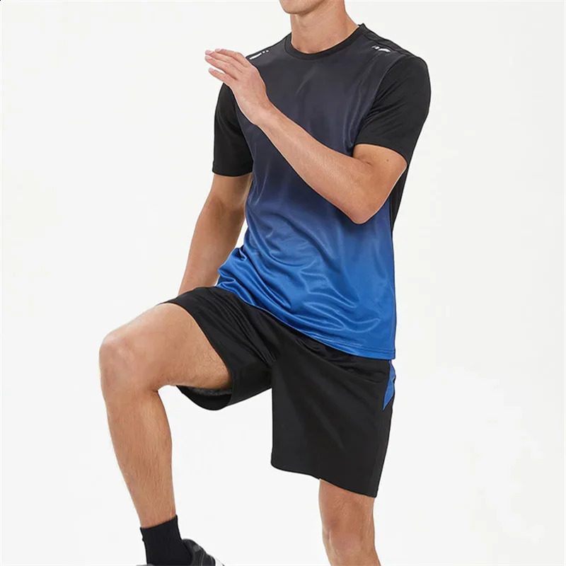 Men Sport Running Set Gym Jogging Tracksuit Golf Wear Man Quick Dry Training Sweatsuit Set 2 Piece Football Set Man Sportswear 250218