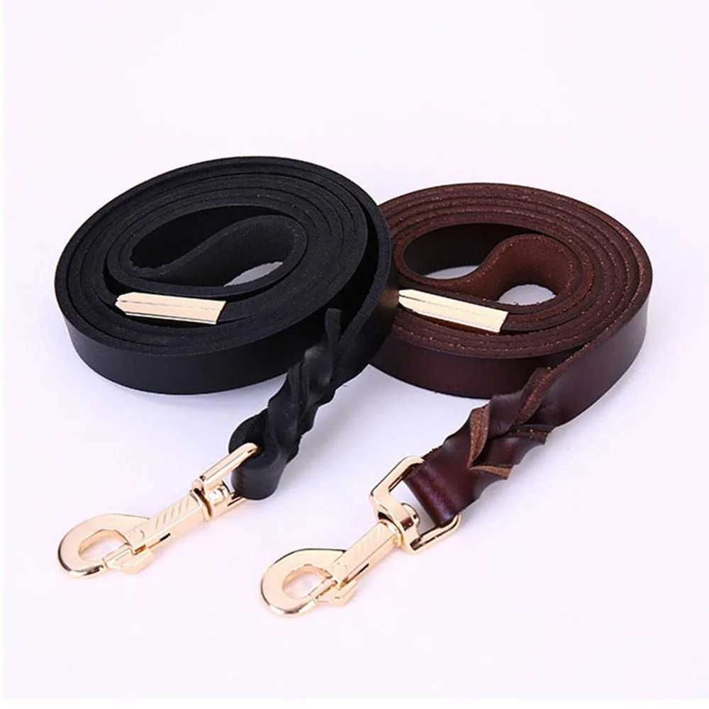 130cm Braided Leather Dog Leash Durable Dog Training Leash for Large Breed Dogs and Medium Small Dogs Walking Leash Brown BlackXJ250218