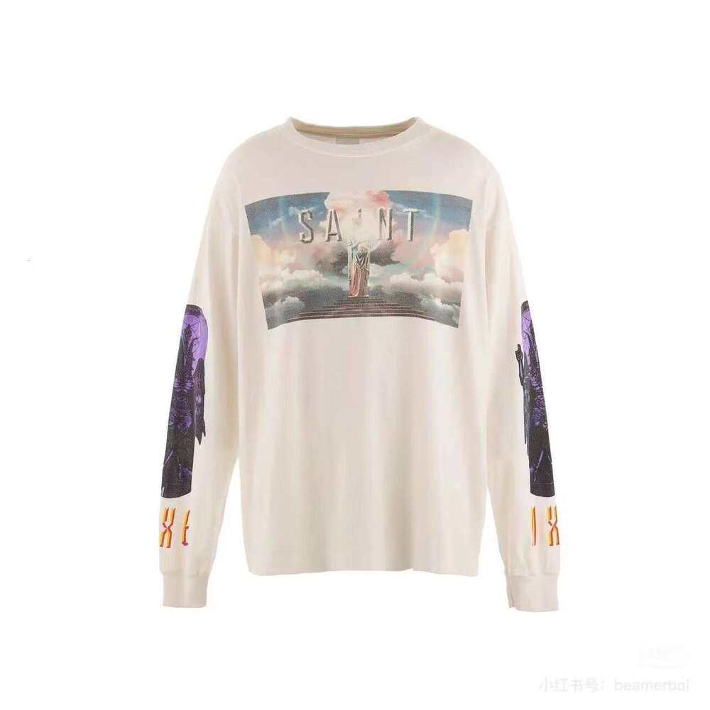 SAINT OF MICHAEL American high street vintage couple long sleeved casual loose T-shirt base shirt ins