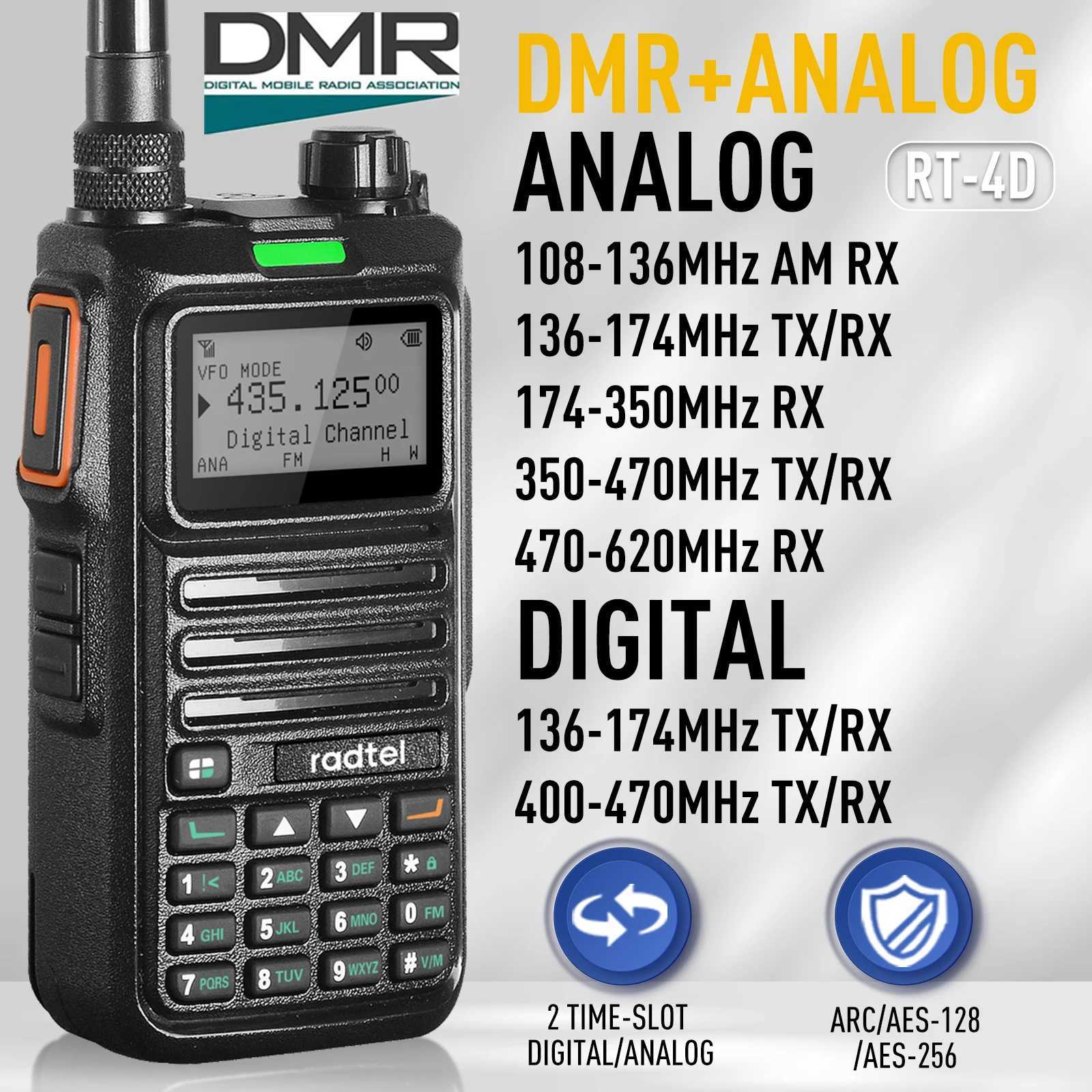 Radtel RT-4D DMR Radio Digital Walkie Talkie Dual Mode Analog Two Way Radio Dual Time Slot Ham Radio 1024 ChannelsXJ250219