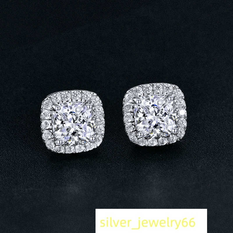 Luster 3ct Cushion Cut D White Fashion Moissanite 925 Sterling Silver Gemstone Earrings Jewelry for Women