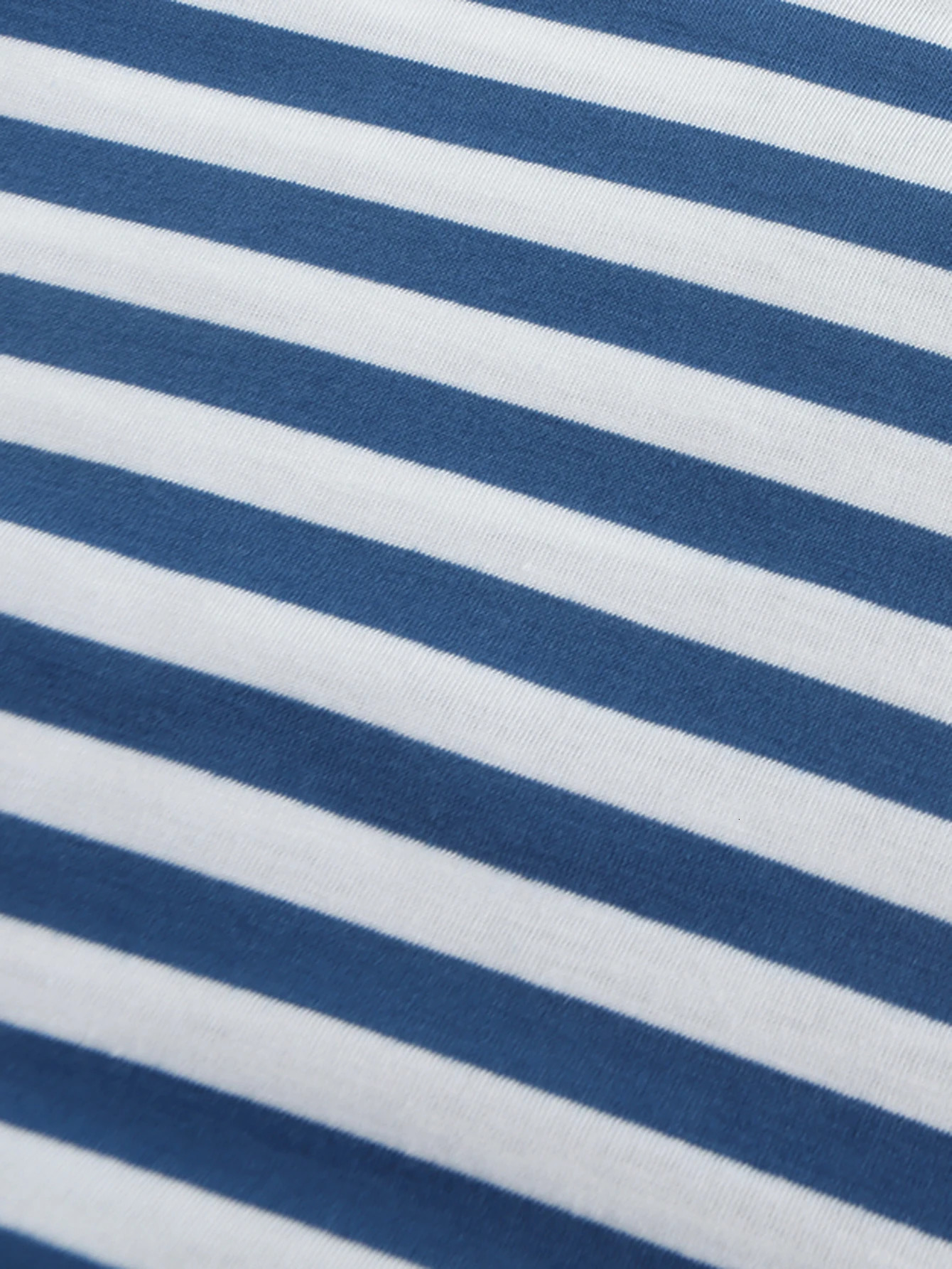 Fashionable stretch casual navy blue striped Tshirt for men long sleeved base shirt mens clothing 250213