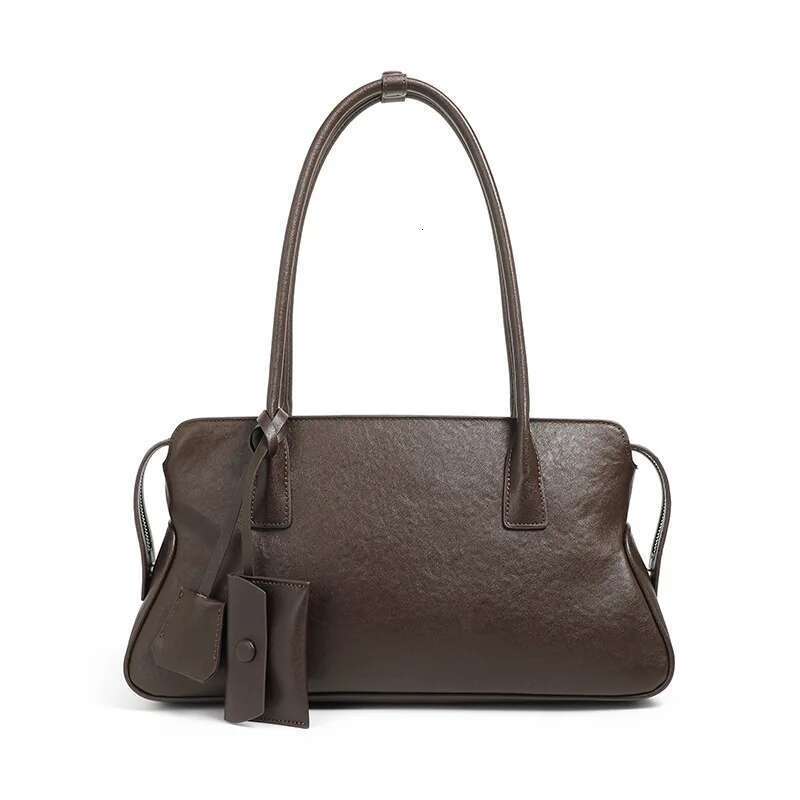 2025 New High Quality Vegetable Tanned Leather Handbag Horizontal Square Large Capacity Pillow Type Single Shoulder Women's Bag