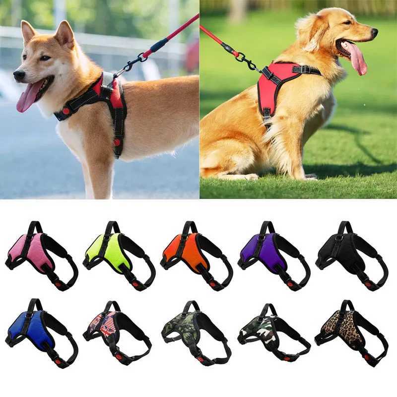 Pet Dogs Adjustable Harness Small and Large Dog Harness Vest150cm Strong Dog Leash Pet Leashes Reflective Leash Drag Pull TowXJ250218