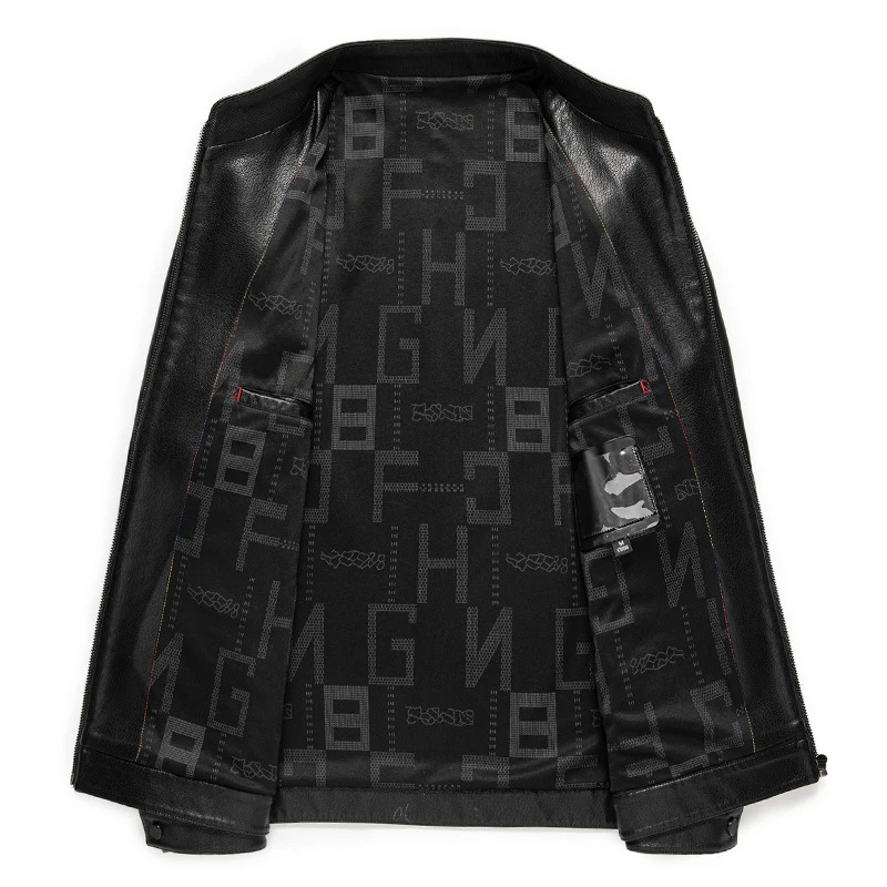 YN2336 Spring and Autumn Mens Natural Sheep Leather Jacket Mock Collar Youth Premium Casual Coat Motorcycle 250210