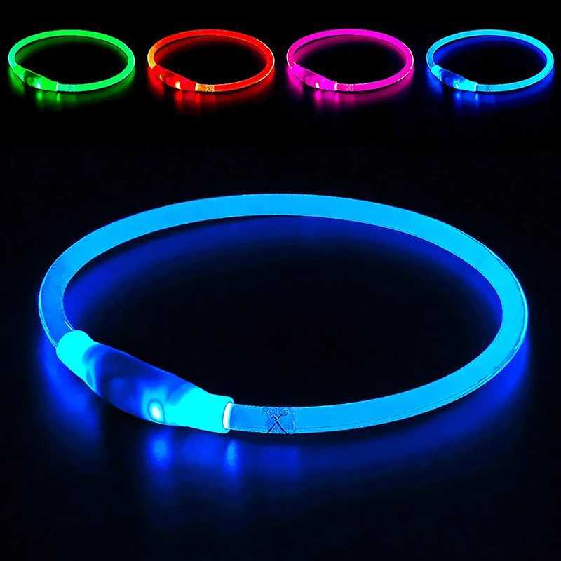 1pc Led Light Dog Collar Detachable Glowing Usb Charging Luminous Leash For Pet Dog Products Usb Charge Luminous Pet AccessoriesXJ250218