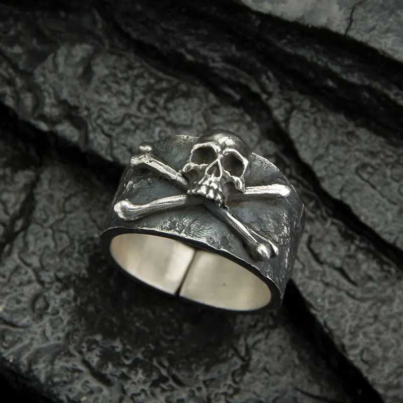 Retro Personality Gothic Pirate Skull Rings for Men Women Hip Hop Rock Party Biker JewelryXJ250219