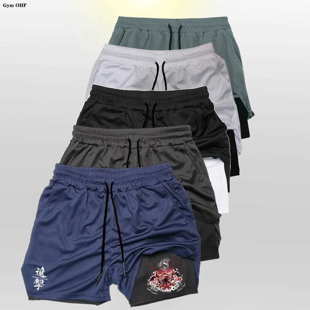 Men's Shorts Short Pants Men Sports Anime Attack On Mens Gym Quick-Drying Jogging Shorts Fitness Workout Running Bodybuilding Sweatpants Men z250
