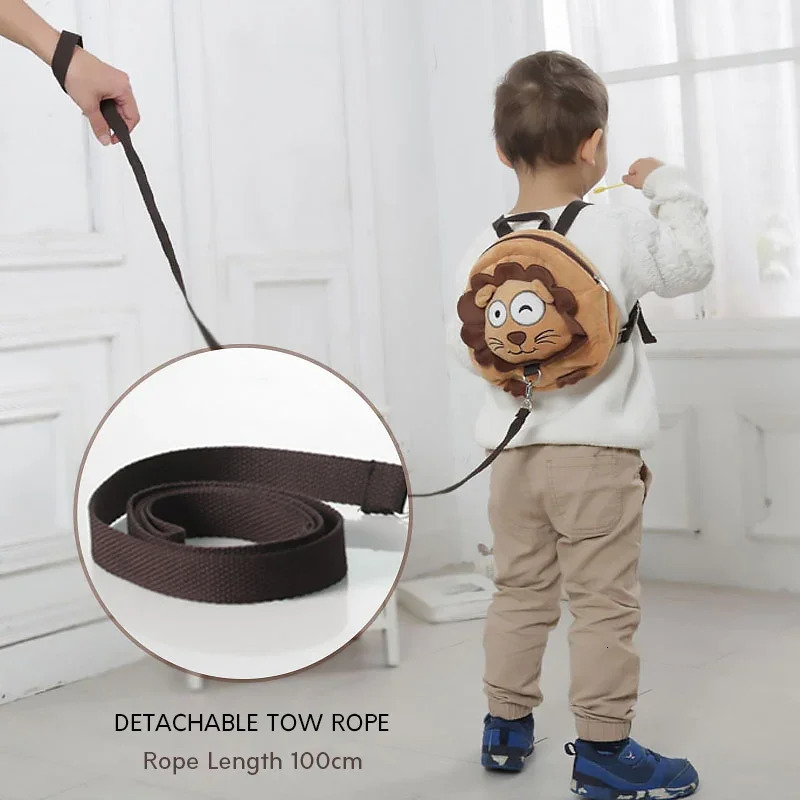 Cartoon Anti-walking Lost Shoulder Backpack Baby Girls Boys Plush Small Bags With Traction Rope Anti-lost Toddler Schoolbag 250219