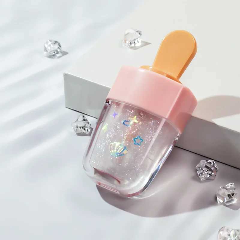 Ice Cream Lip Glaze Glitter Liquid Lipstick Long Lasting Waterproof Moisturizing Candy Color Lip Gloss Cute Lip OilW250219