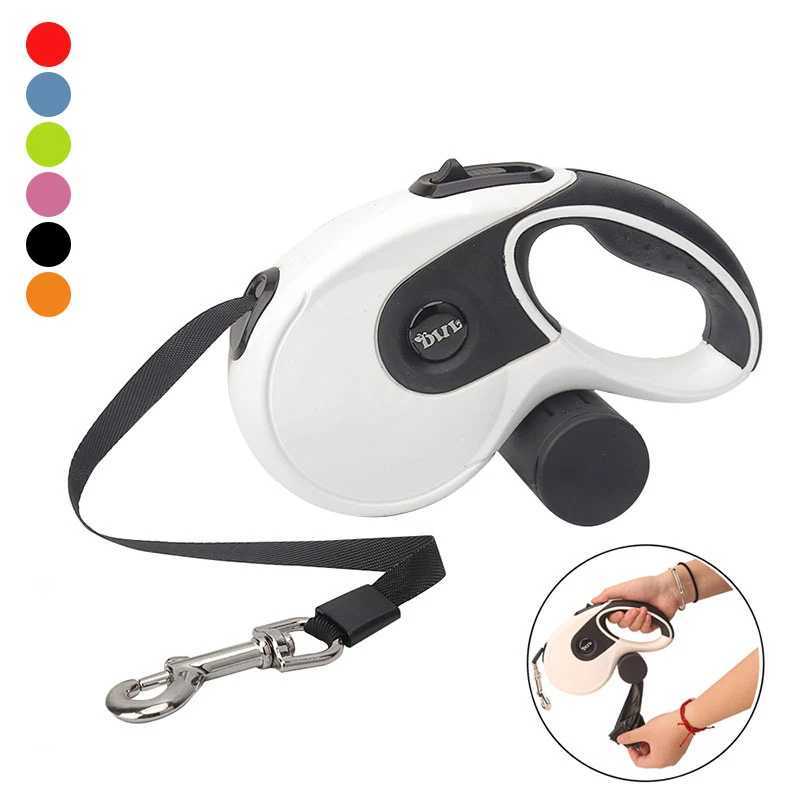 5M/8M Retractable Dog Leash Roulette Leashes with Poop Bag Dispenser Pet Lead Leash For Dogs Cats Collar Harness Dog AccessoriesXJ250218