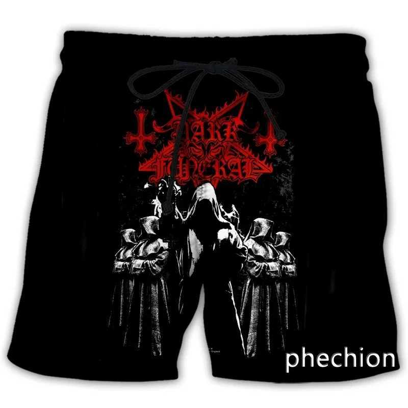 Phechion New Fashion Men Women Dark Funeral With 3D Printed Casual Shorts Novel Street Wear Mens Loose Sports Surfboard Shorts W250219