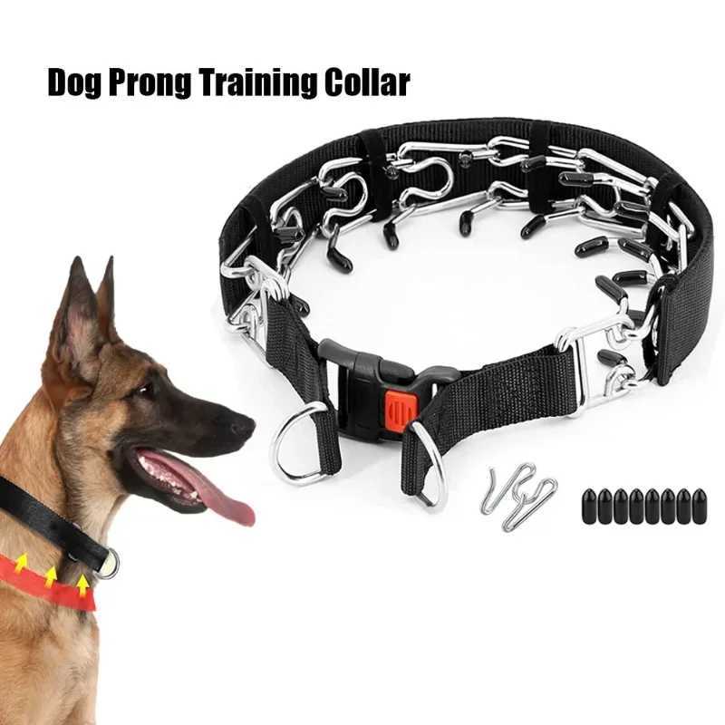 Dog Training Collar Prong Collar with Quick Release Buckle Nylon Cover Pet Dog Spike Pinch Collar W250219