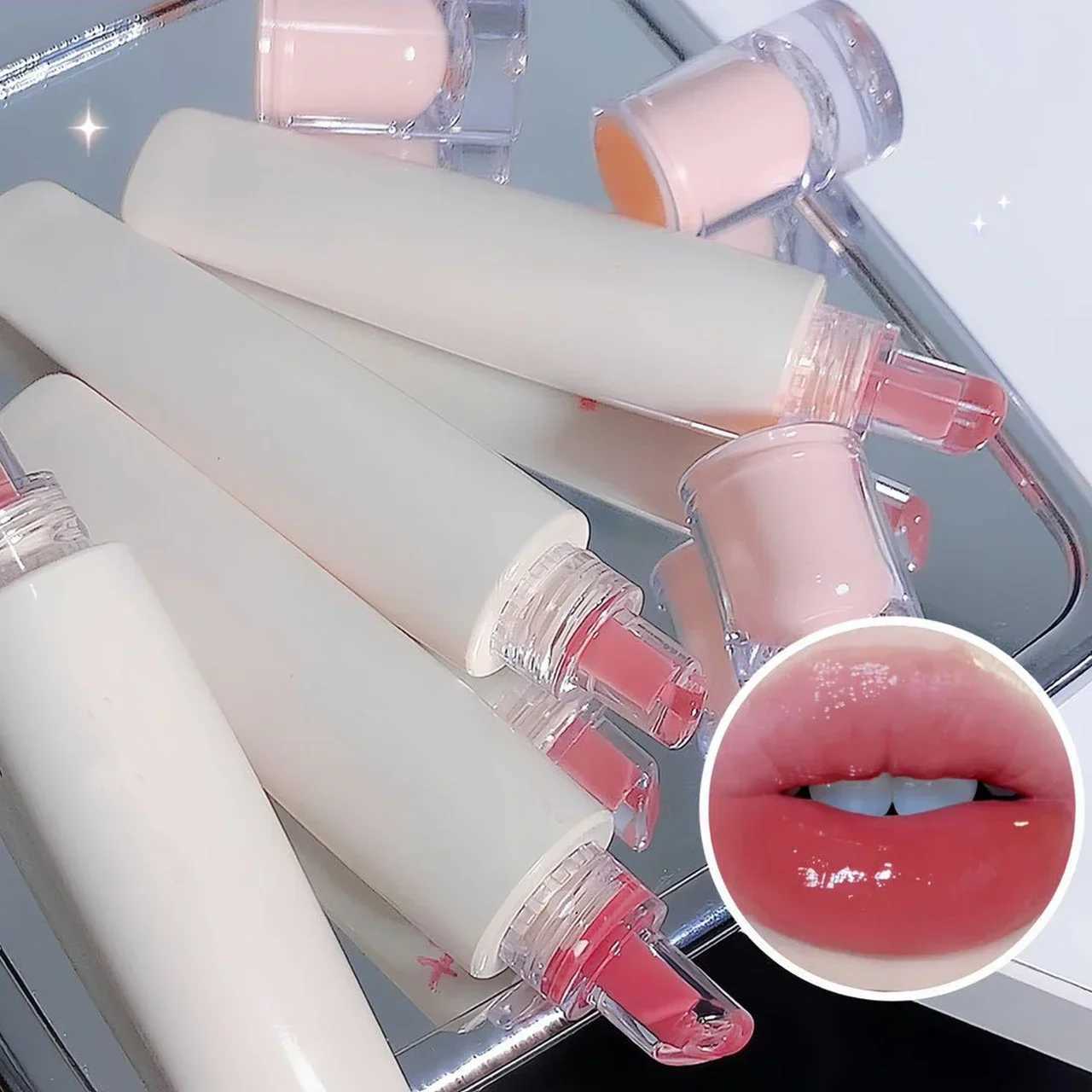 Mirror Dyeing Lip Gloss Moisturizer Liquid Lipstick Waterproof Long Lasting Red Lip Tint Korean Makeup Cosmetic Lipgloss BeautyW250219