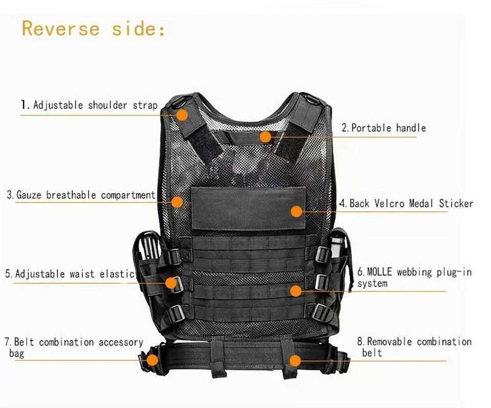 SWAT Tactical Vest Combat Armor Vests Security Hunting AdjustabLE Outdoor CS Cosplay Game Airsoft Training VestXJ250219