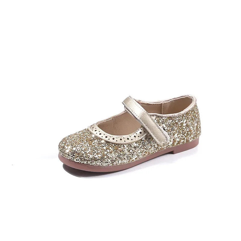 Girls Leather Shoes Children Flats Princess Spring Summer Kids Dress Shoes for Wedding Party Bling Glitter H09054 250219