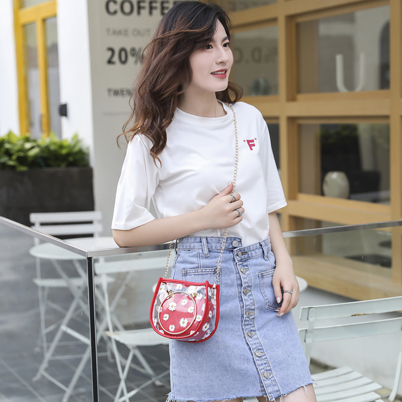 Women 2025 New Daisy Printed Jelly Mother and Child Personalized Single Shoulder Women's Fashionable Crossbody Bag #swissmilitary