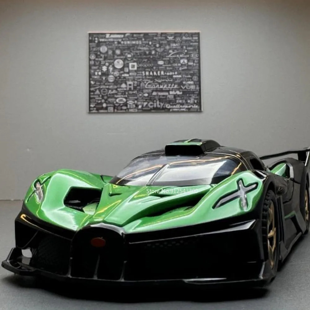 1/32 Bugatti Bolide Alloy Sport Car Model Toys Simulation Diecasts Metal Vehicle With Sound Light Pull Back Decoration Boy Gifts 250219
