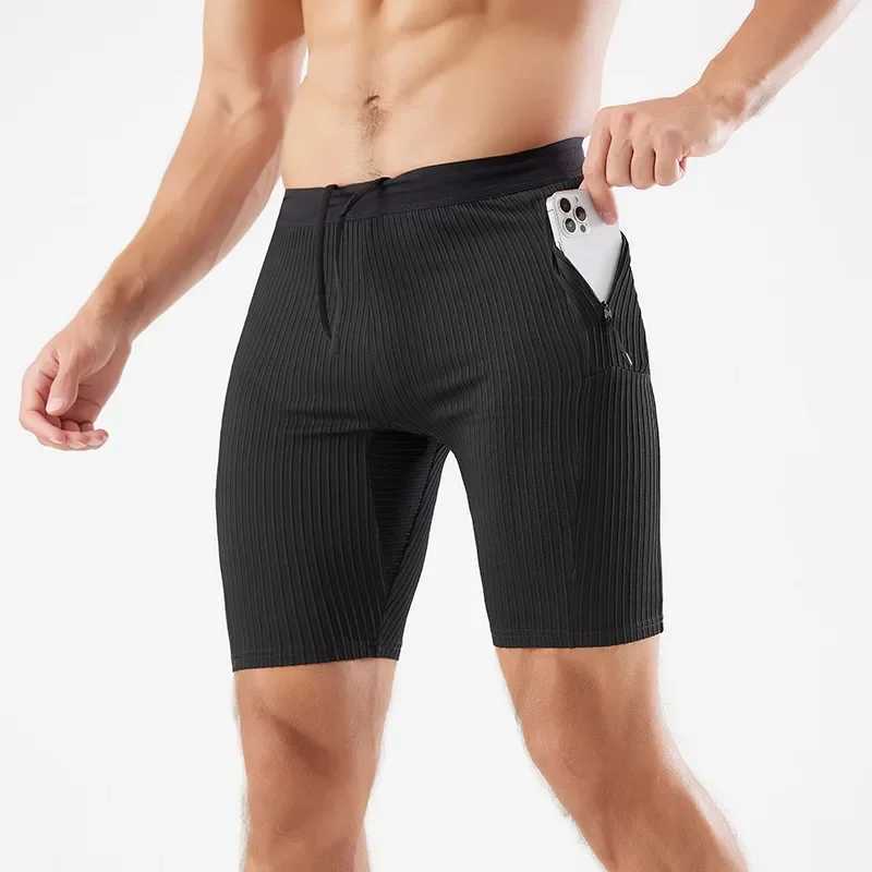 Quick drying outdoor running tight shorts mens sports fitness five point pants elastic breathable L training compression pants W250219