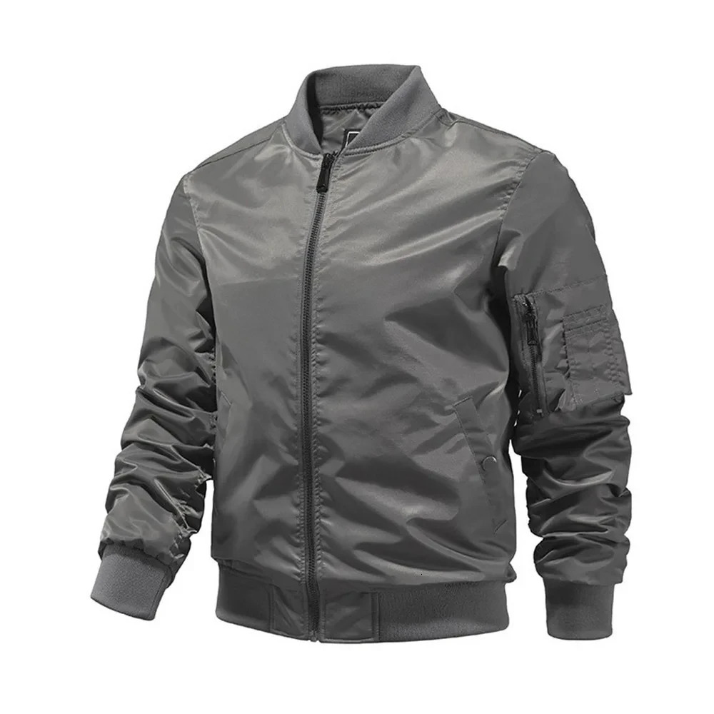 Mens Bomber Jacket Spring Autumn Male Baseball Jackets Pilot Men Outwear Army Green Coat Zipper Tactical Uniform 250218