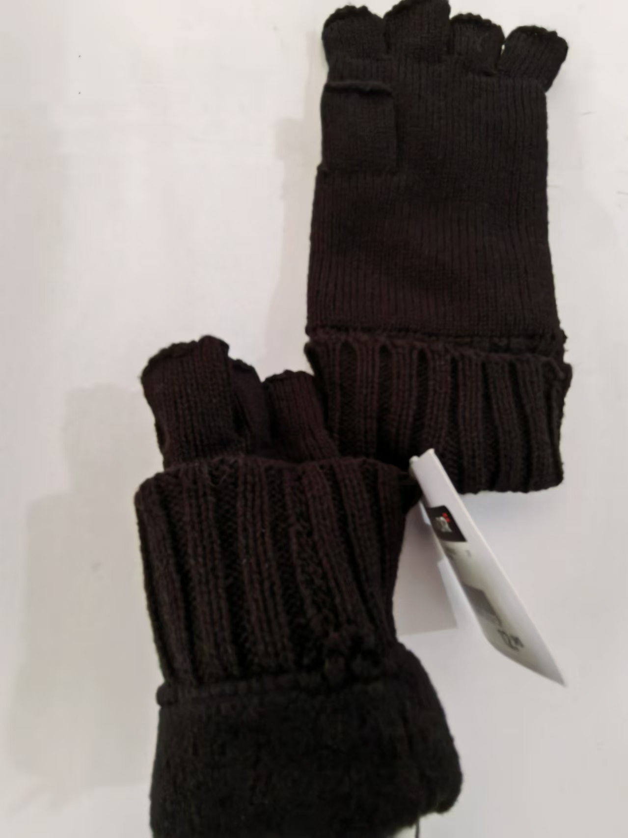 Men's fall and winter cotton nitrile blend padded warm half finger knitted gloves XYS003