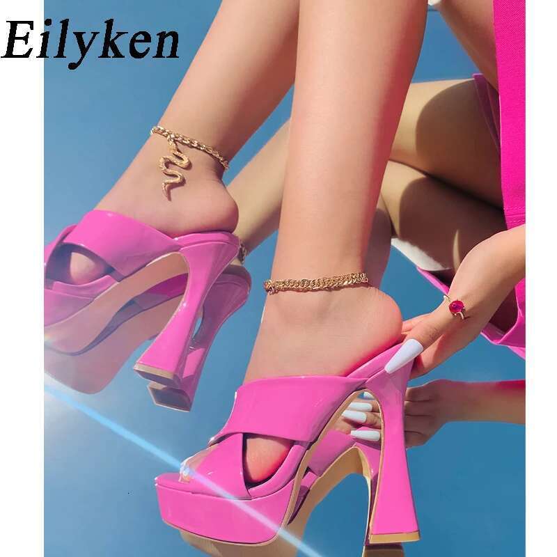 Plus Size 35-42 Summer Platform Women Slippers High Heels Ladies Fashion Elegant Female Sandals Slides Shoes