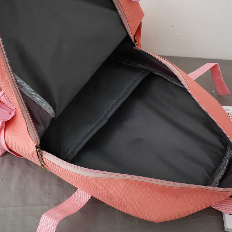 Backpack For Female Junior High School Students Large Capacity Designer Bag Multi-purpose Four Piece Set For Shoulders Day Backpack Travel Bag 30x13x4