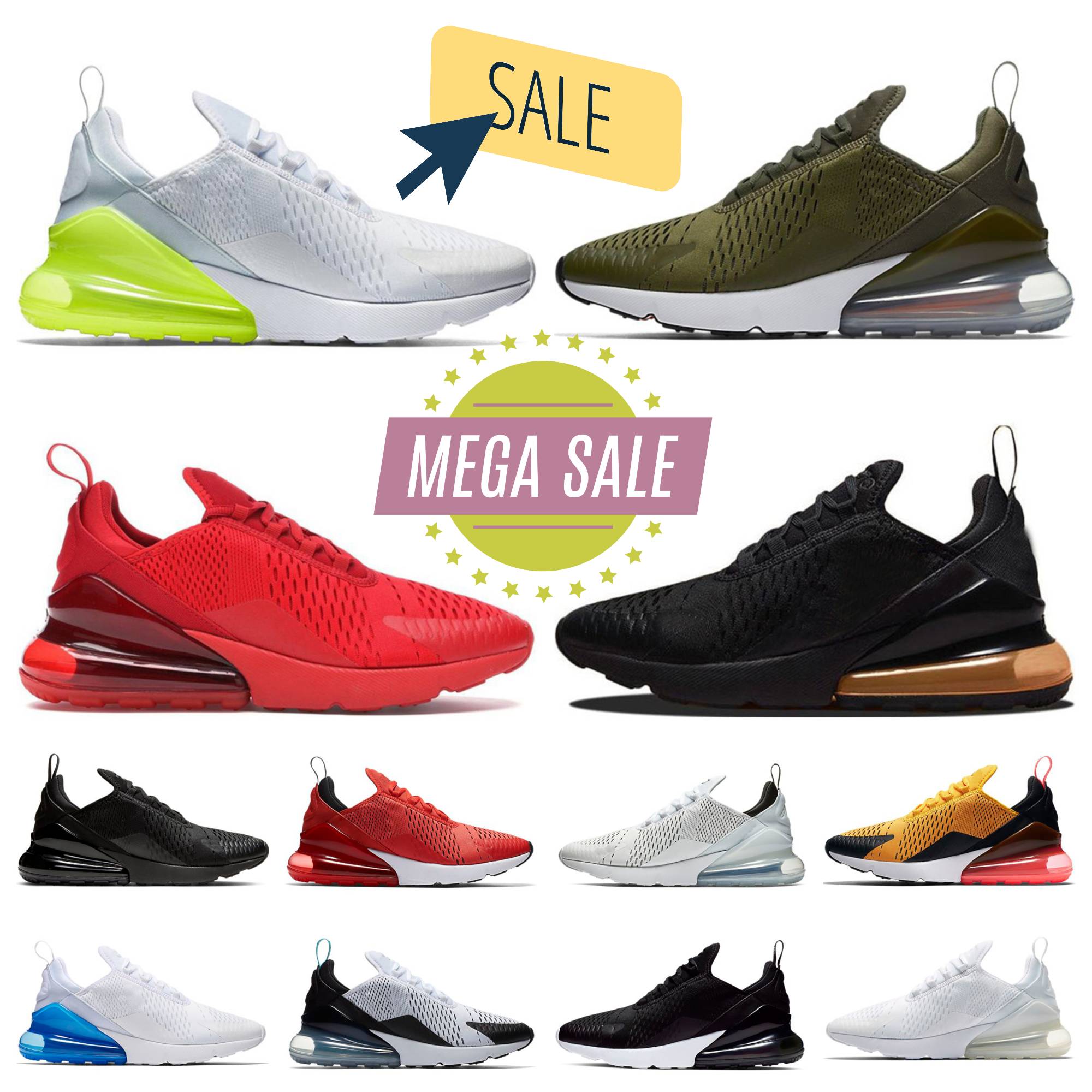 270 Trainers 27C Mens Womens Running Outdoor Shoes 270s Designer All Black White Navy Blue Photo Bule Cool Grey Rose Pink Red Men Woman Sneakers Designer Size 36-45