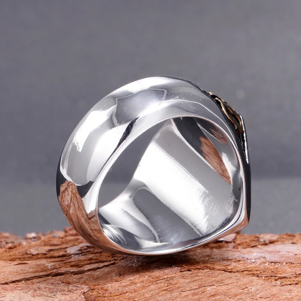 Oktrendy unique punk ring silver color biker 1% er carved stainless steel gold men skull band party rings 250213