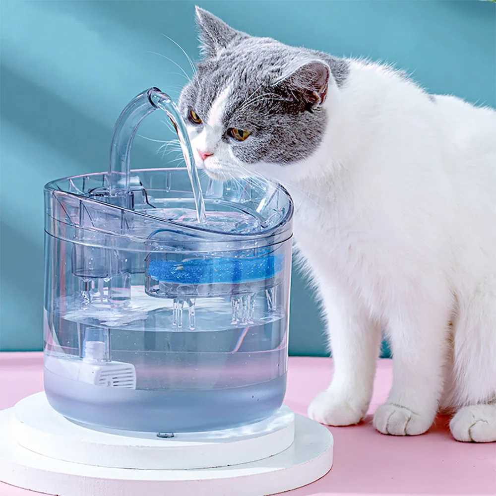 Dog Feeders Cat water dispenser automatic sensor faucet fountain food grade transparent plastic dog water dispenser H250218