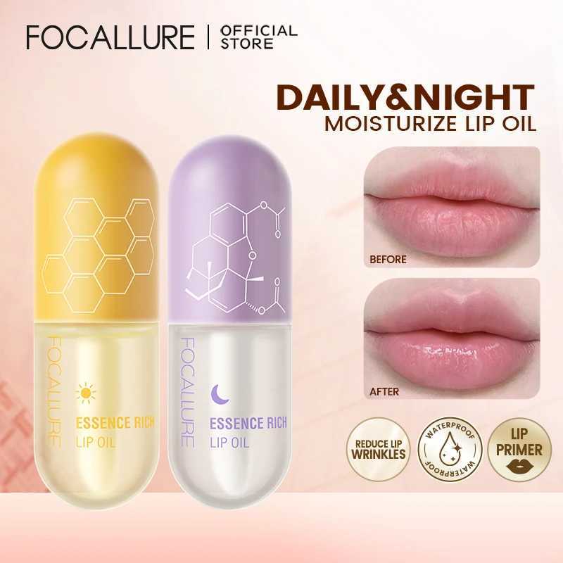 FOCALLURE Day Night Moisturizing Repairing Lip Oil Instant Volume Lip Plumper Reduce Lip Fine Line Lips Care Makeup CosmeticsW250219