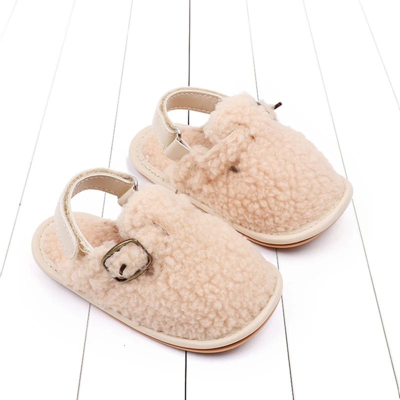 Cute Cartoon Animal Baby Slippers Cozy Fleece Anti-Slip Soft Sole Indoor Shoes for Infant Toddler First Walkers 250219