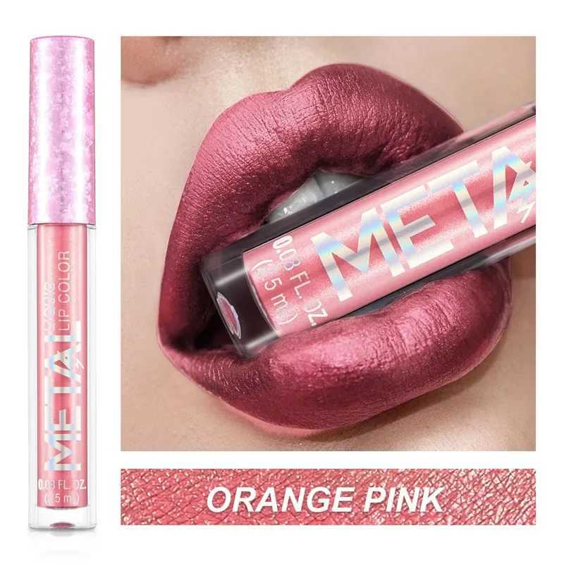 Metallic Glitter Liquid Lipstick Makeup Waterproof Metallic Lip Gloss Long-lasting Shimmer Metal Lip Glaze Tint CharmingW250219