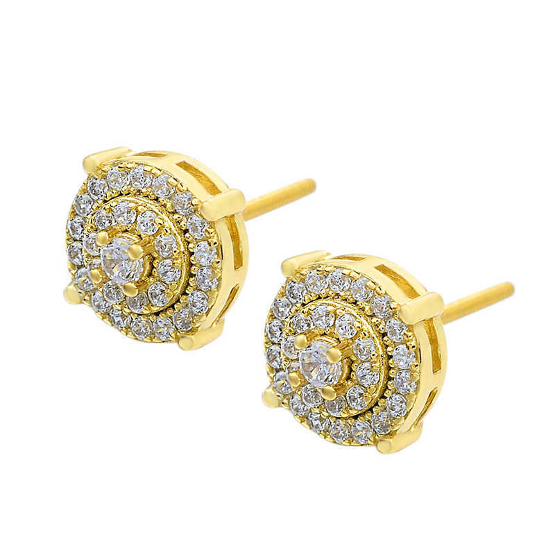 Luster Hip Hop 2mm Fashion Gold Plated Stud Sterling Silver 925 Jewellery Moissanite Earrings Men