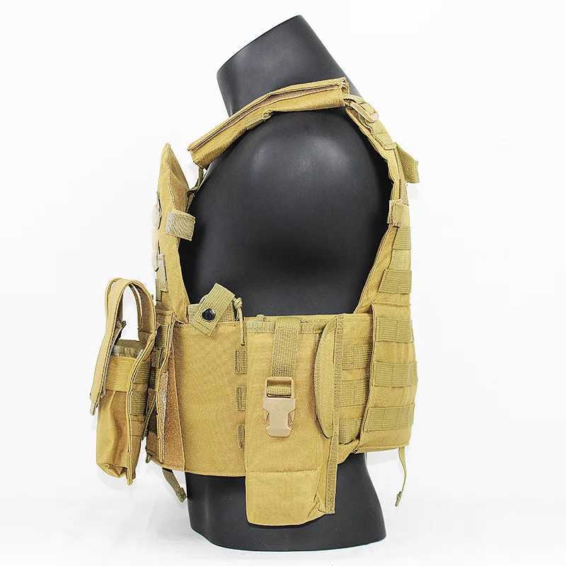 Camouflage Tactical Tank Top Hunting Vest Outdoor Field Combat Equipment Multifunctional Real Person CS Training WaistcoatXJ250219