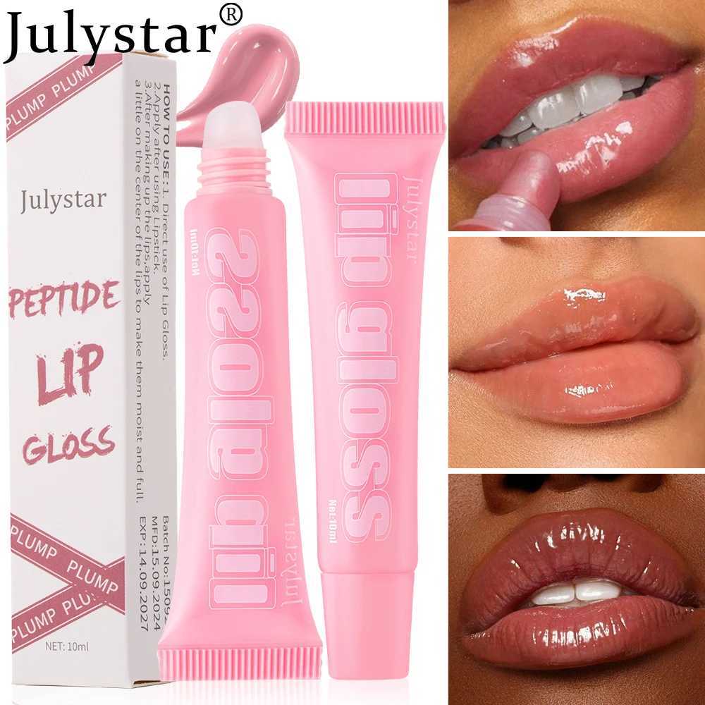 Julystar8 colors long-lasting moisturizing color plumping lip glaze watery transparent mirror hose lip oilW250219