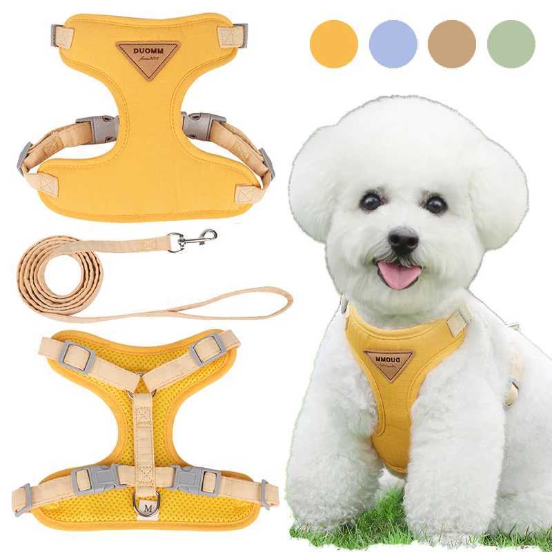 Dog Harness Leash Set for Small Medium Dog Adjustable Puppy Cat Dogs Harness Breathable Pet Chest Strap French Bulldog ChihuahuaXJ250218