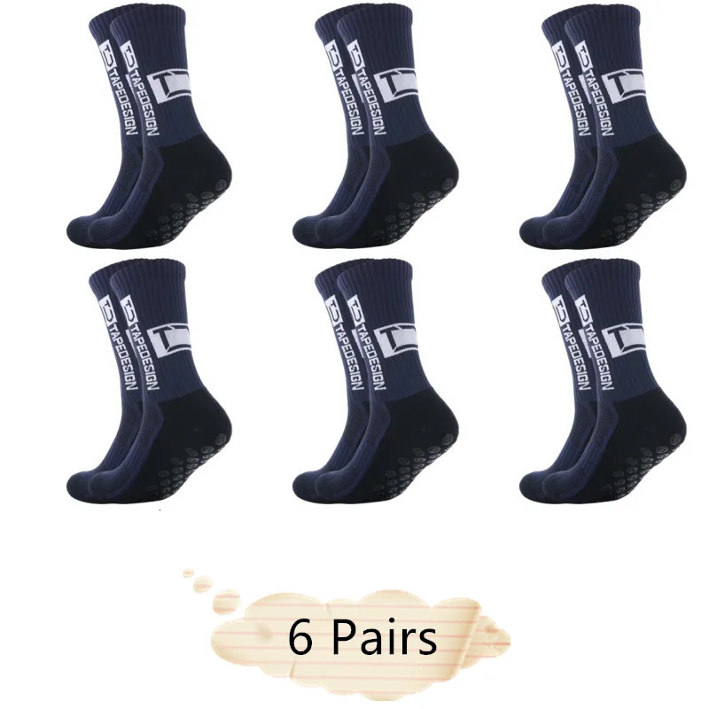 6 Pairs Men Women Soft Breathable Anti-slip Football Socks Running Soccer Basketball Cycling Sports Grip Socks 250219