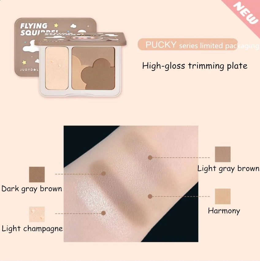 Judydoll Bronzer And Contour Blush Palette Nose Shadow Blusher Face Vitality Nude Makeup Natural Color Rendering Long-Lasting 250214
