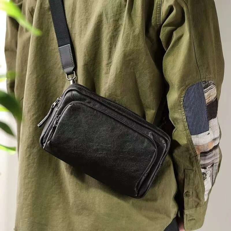 Wmnuo Brand Messenger Shoulder Man Genuine Cowhide Leather Crossbody Bag Male Mini Ipad Clutches Handbag Boys Qx769