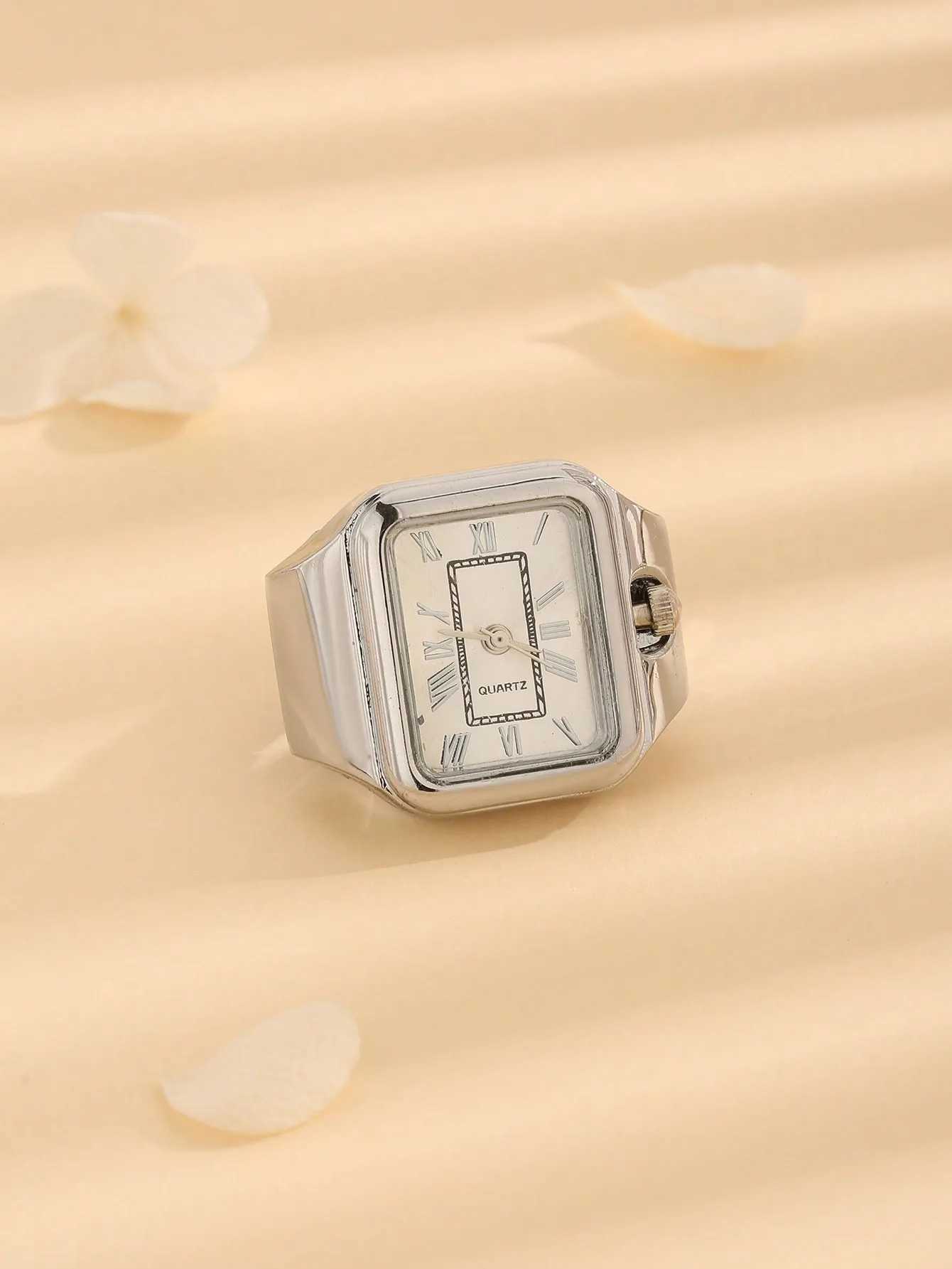 3pcs Fashion Ring Roman Numerals Design Quartz Watch For Women MenXJ250219