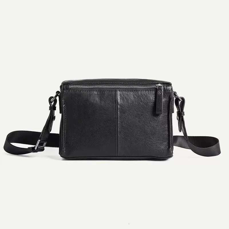 Wmnuo Messenger Shoulder Man Original Cowhide Leather Brand Designer Crossbody Sg Bag Male Pillow Handbag Black Qx306